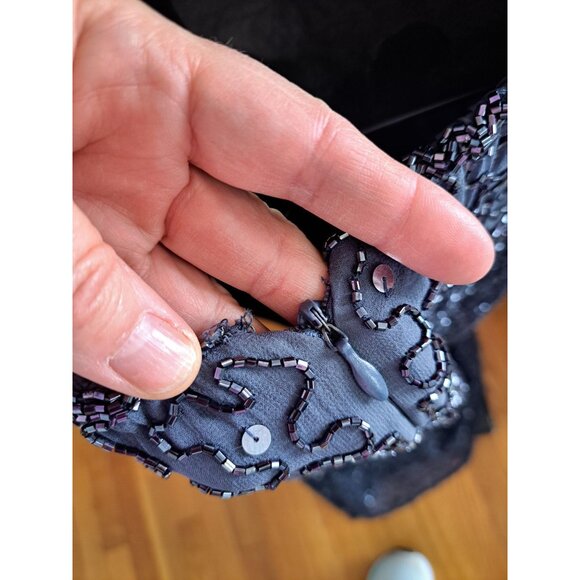 Andretta Donnatello Beaded Halter Neck Maxi Gown Dress Open Back Silk L Formal - Picture 6 of 13